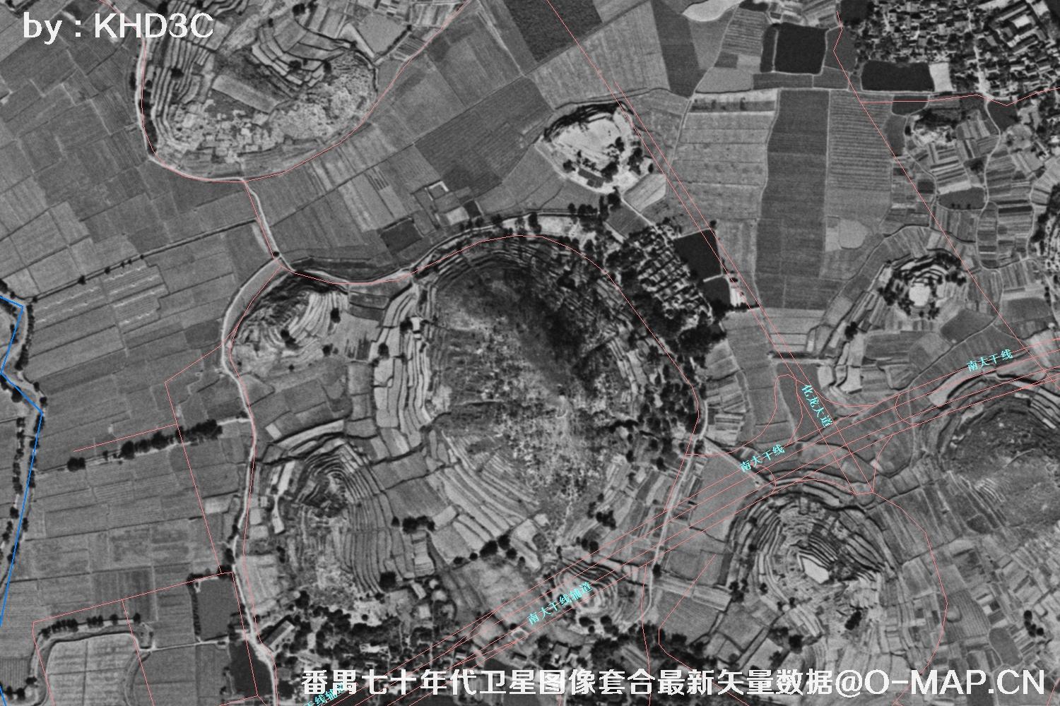 广东省番禺区七十年代历史卫星图像&Keyhole锁眼卫星图像