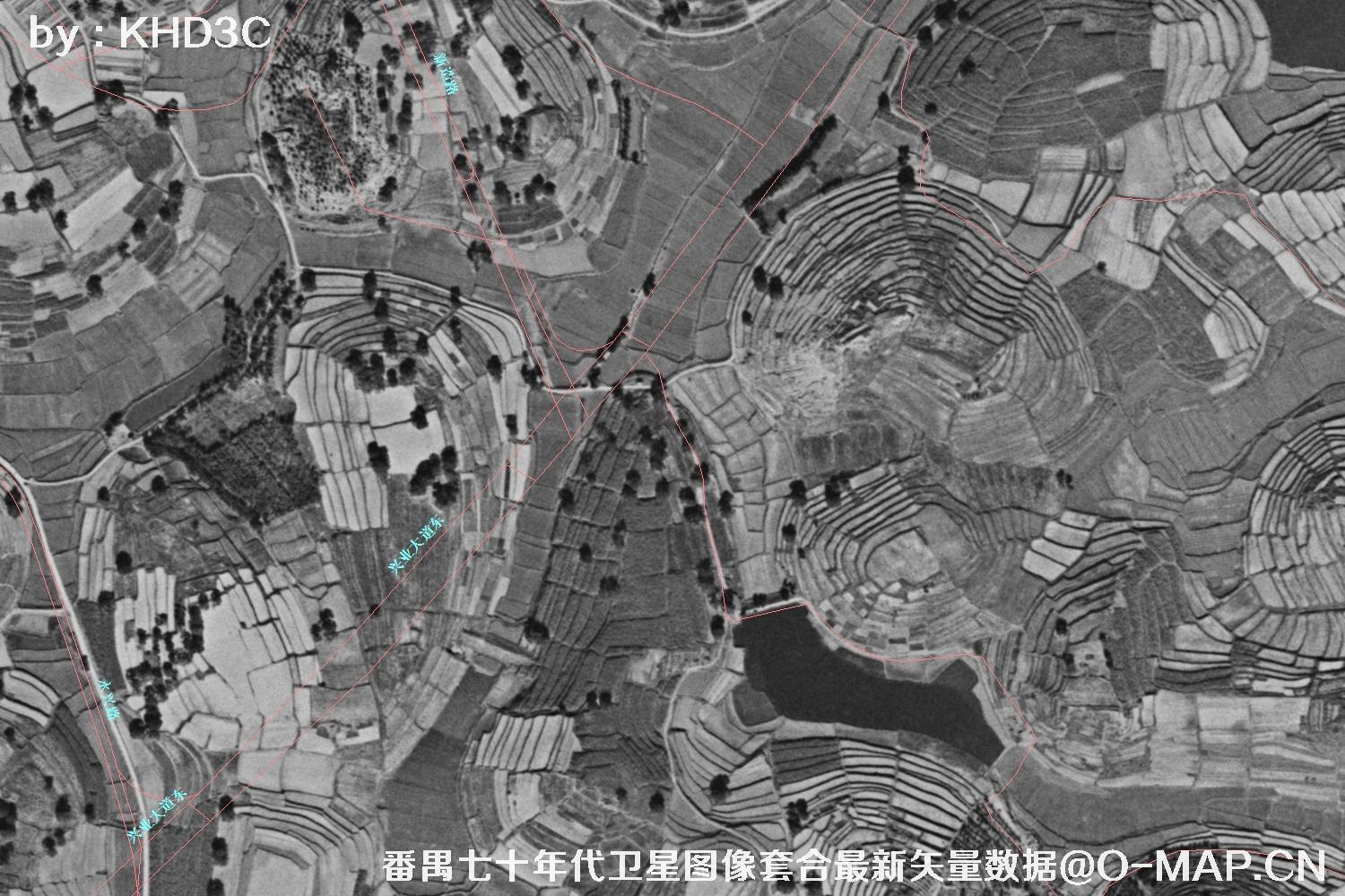 广东省番禺区七十年代历史卫星图像&Keyhole锁眼卫星图像