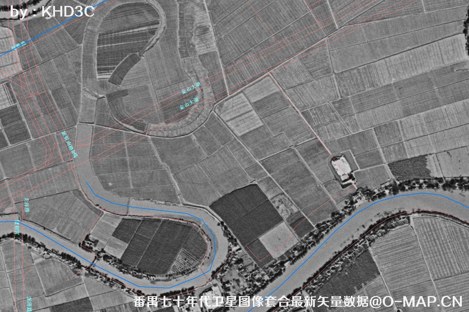 广东省番禺区七十年代历史卫星图像&Keyhole锁眼卫星图像