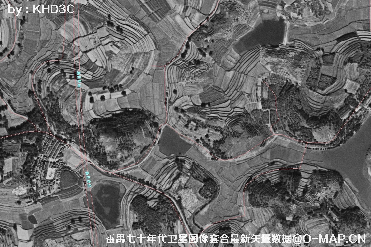 广东省番禺区七十年代历史卫星图像&Keyhole锁眼卫星图像