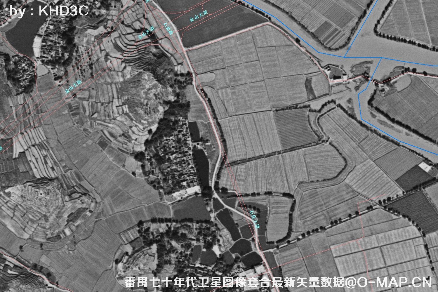 广东省番禺区七十年代历史卫星图像&Keyhole锁眼卫星图像