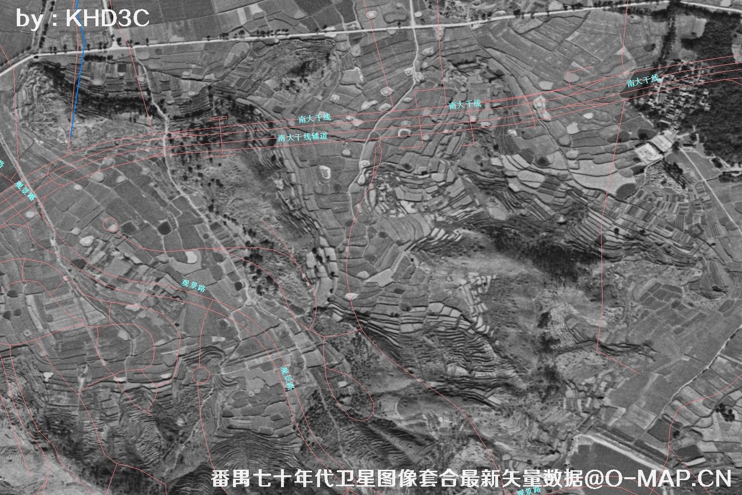 广东省番禺区七十年代历史卫星图像&Keyhole锁眼卫星图像