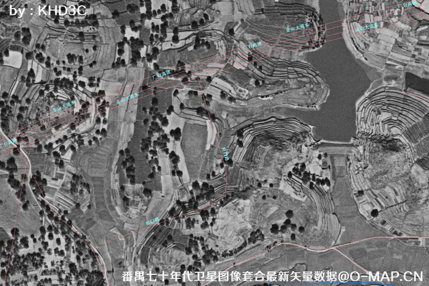 广东省番禺区七十年代历史卫星图像&Keyhole锁眼卫星图像