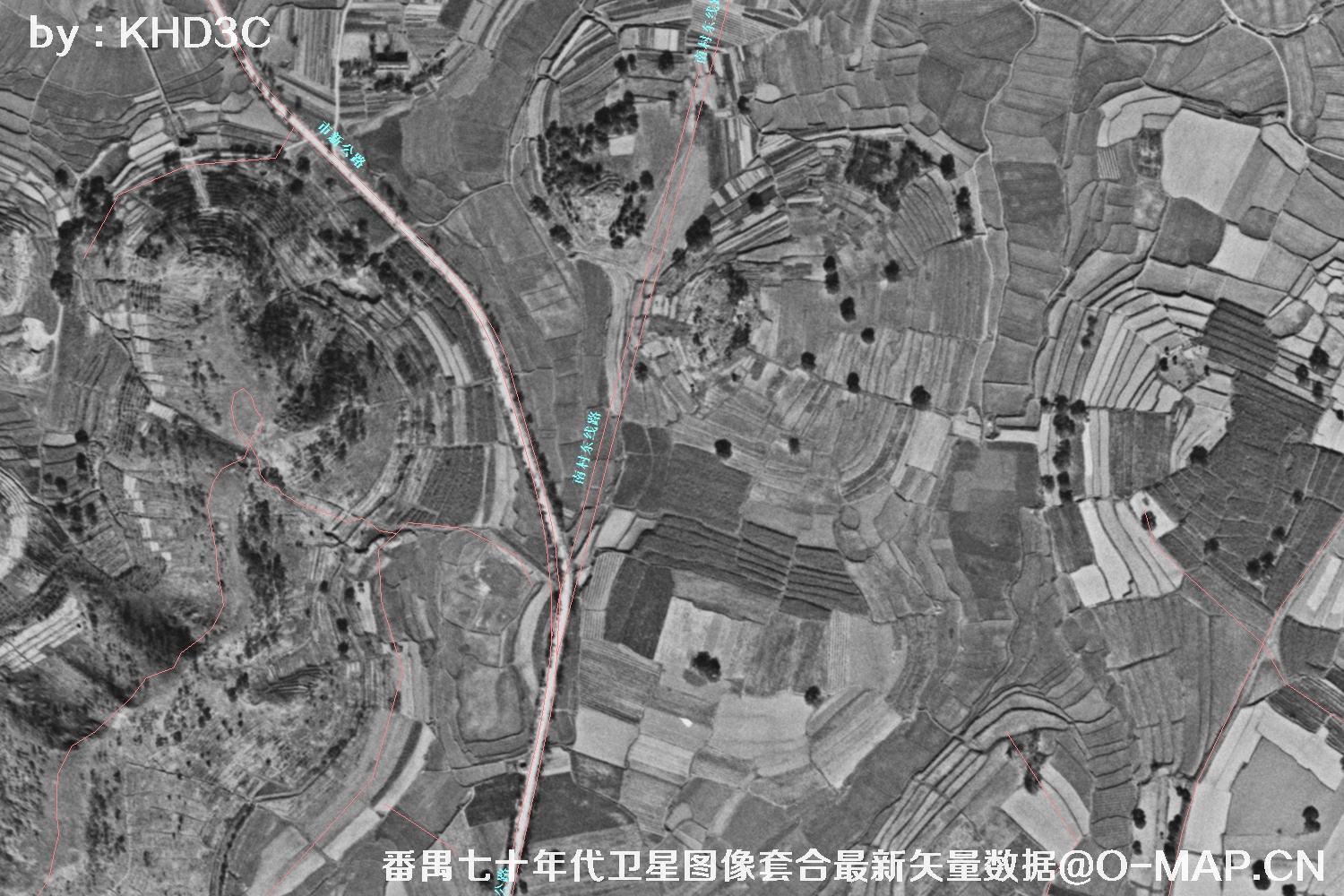 广东省番禺区七十年代历史卫星图像&Keyhole锁眼卫星图像
