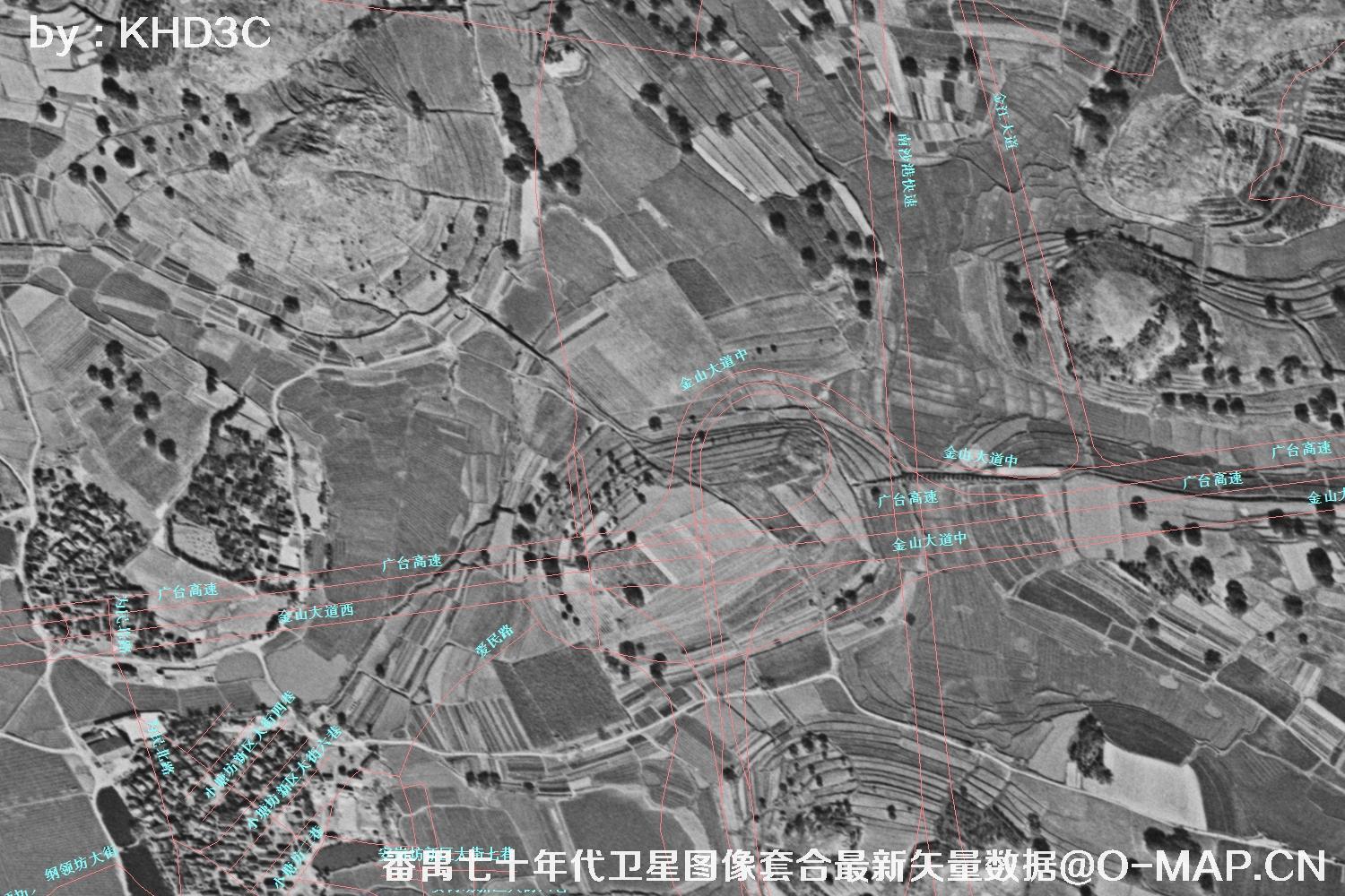 广东省番禺区七十年代历史卫星图像&Keyhole锁眼卫星图像