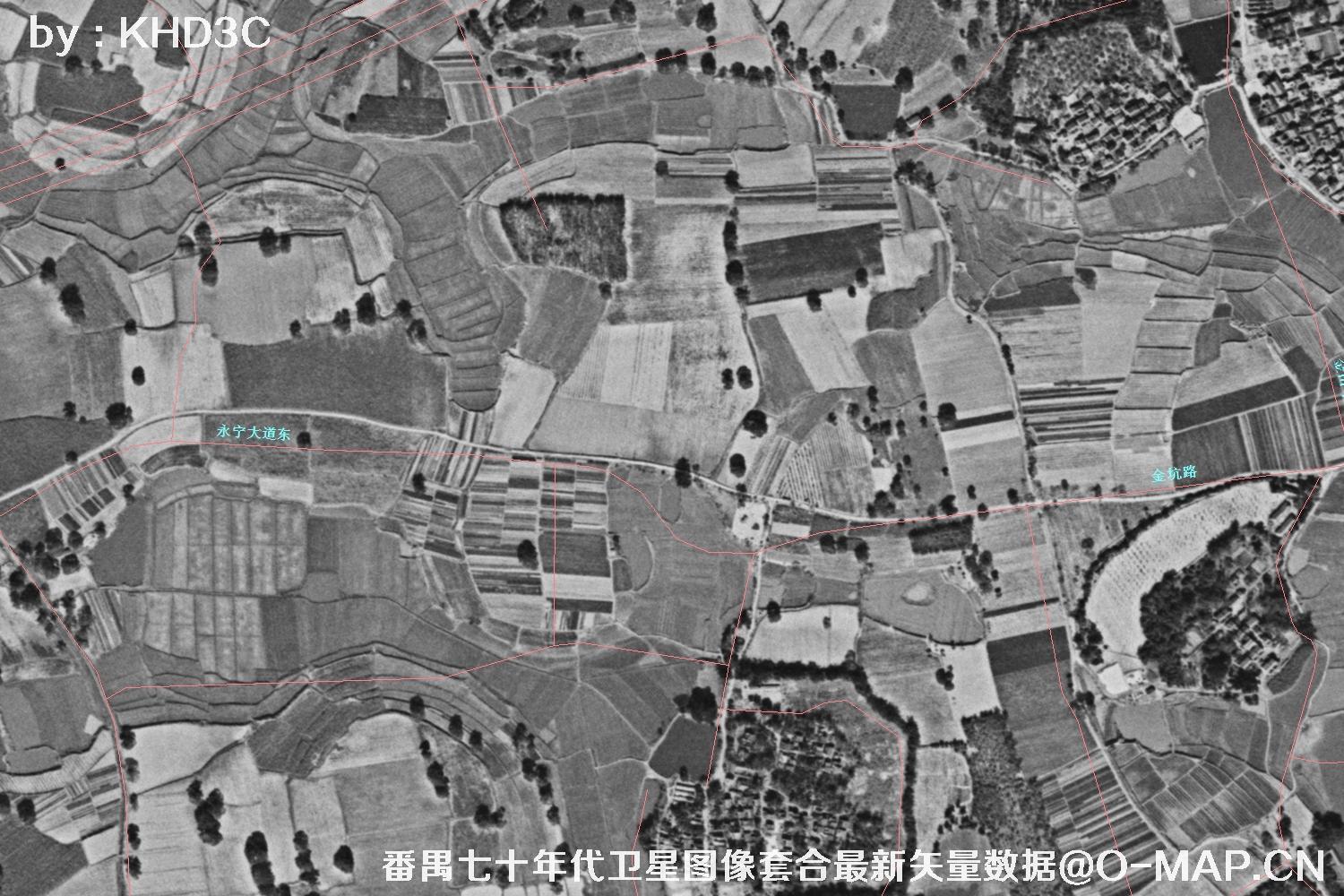 广东省番禺区七十年代历史卫星图像&Keyhole锁眼卫星图像