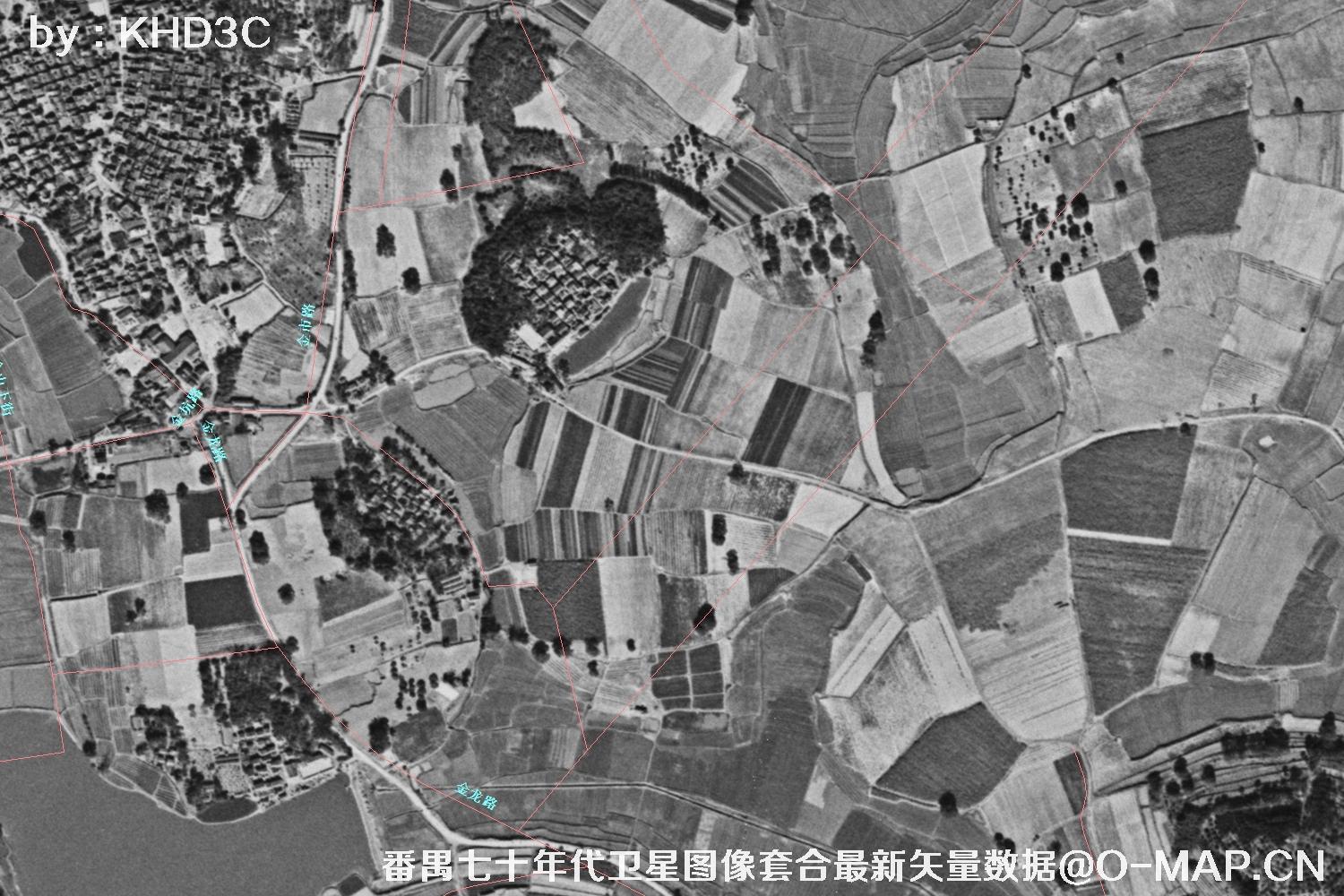 广东省番禺区七十年代历史卫星图像&Keyhole锁眼卫星图像