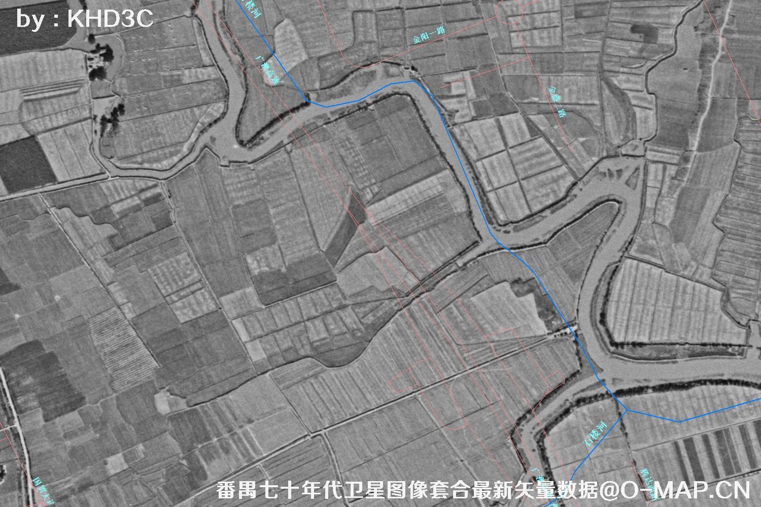 广东省番禺区七十年代历史卫星图像&Keyhole锁眼卫星图像