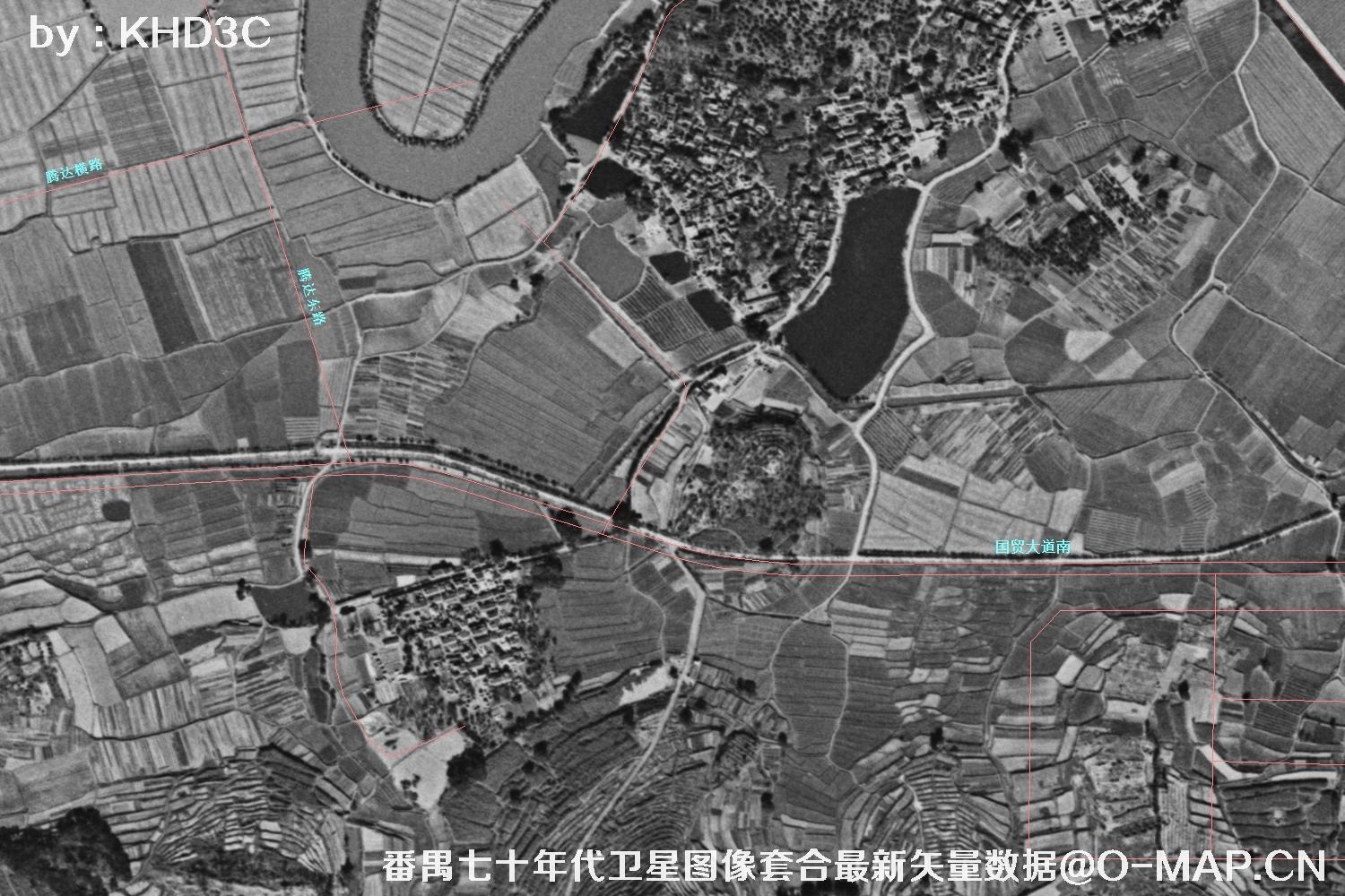 广东省番禺区七十年代历史卫星图像&Keyhole锁眼卫星图像