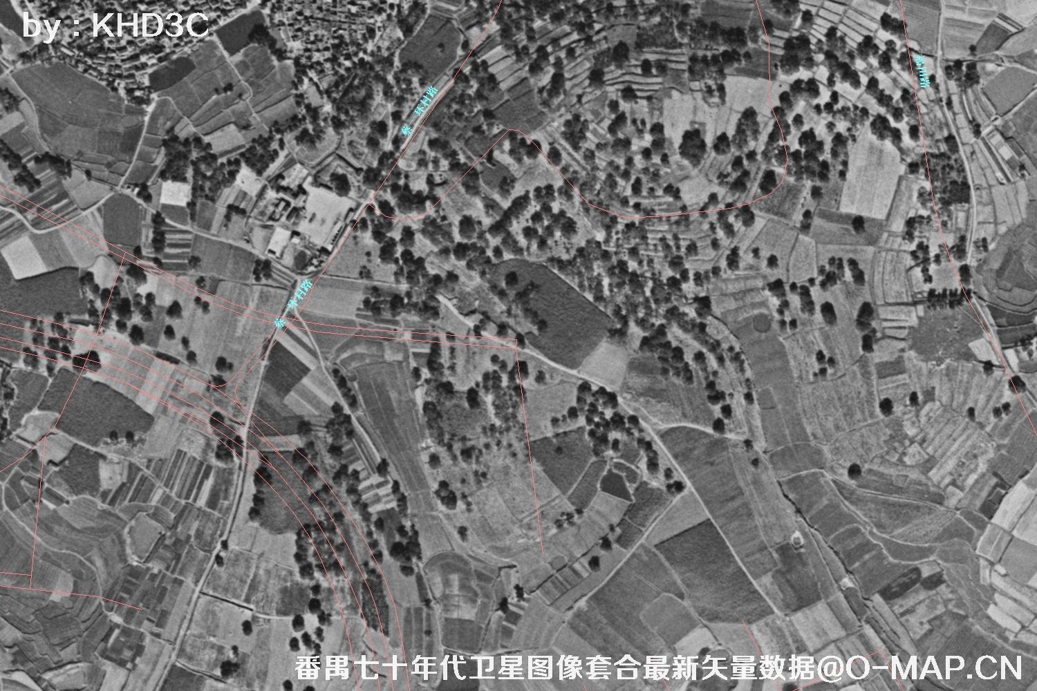 广东省番禺区七十年代历史卫星图像&Keyhole锁眼卫星图像