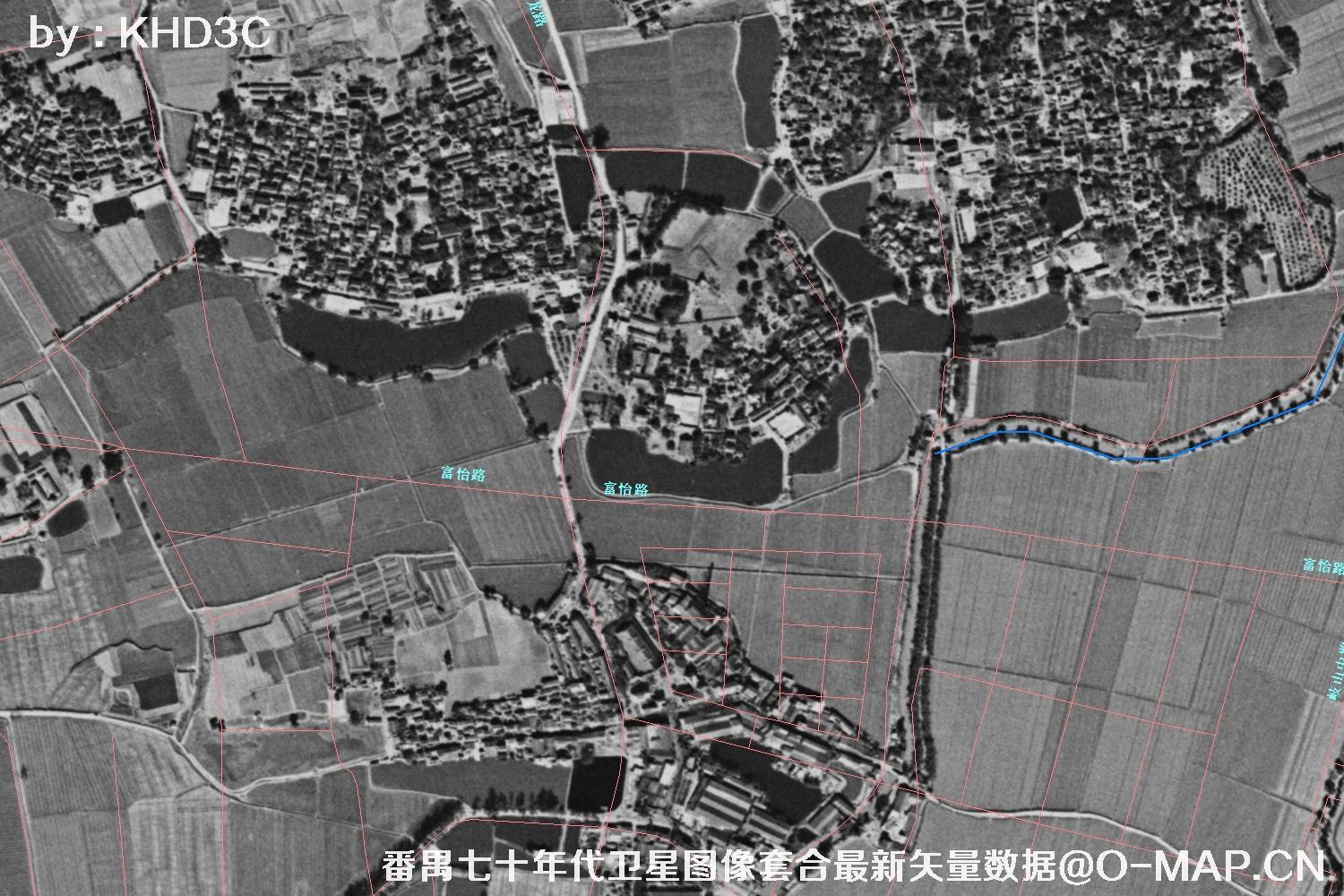 广东省番禺区七十年代历史卫星图像&Keyhole锁眼卫星图像