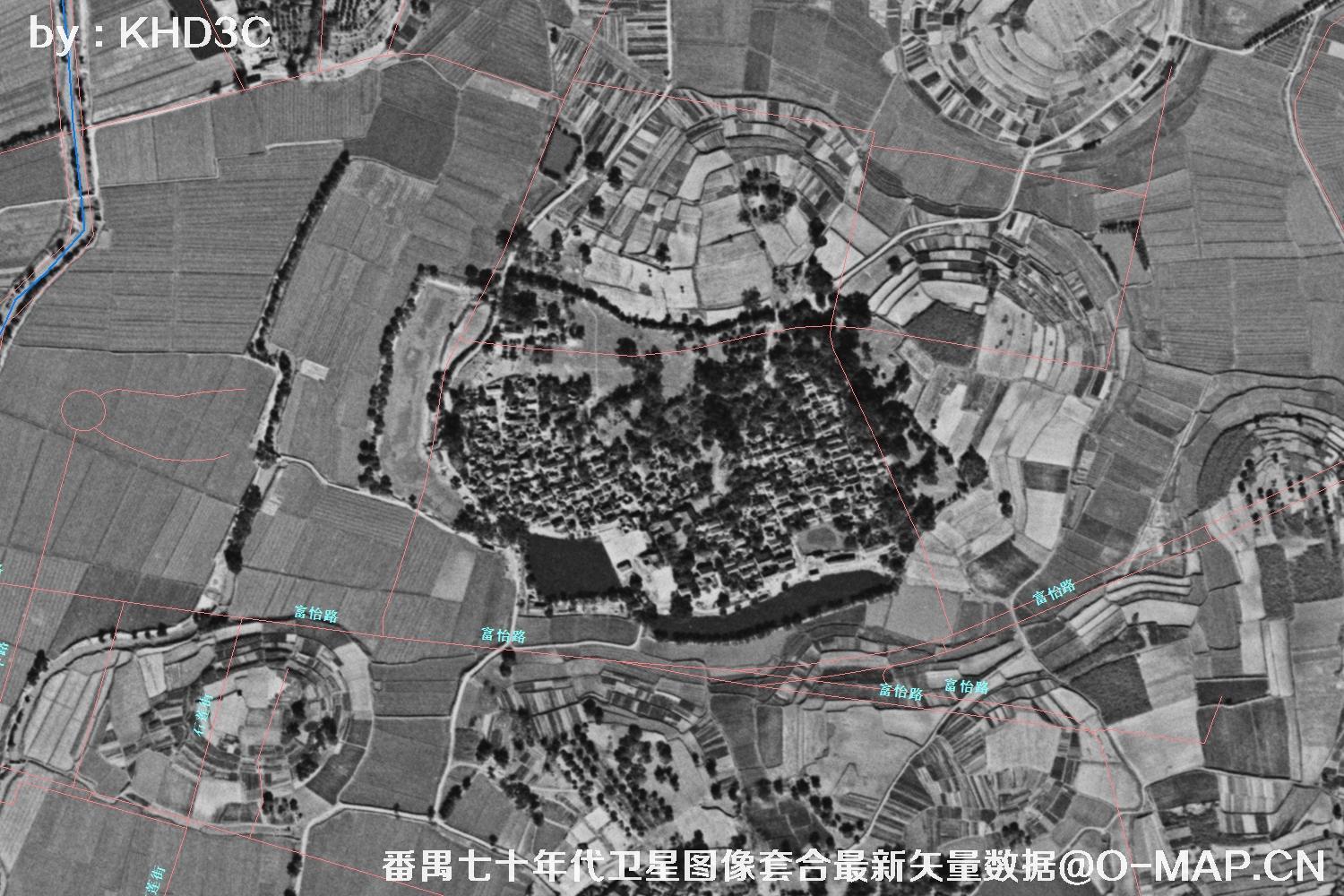 广东省番禺区七十年代历史卫星图像&Keyhole锁眼卫星图像