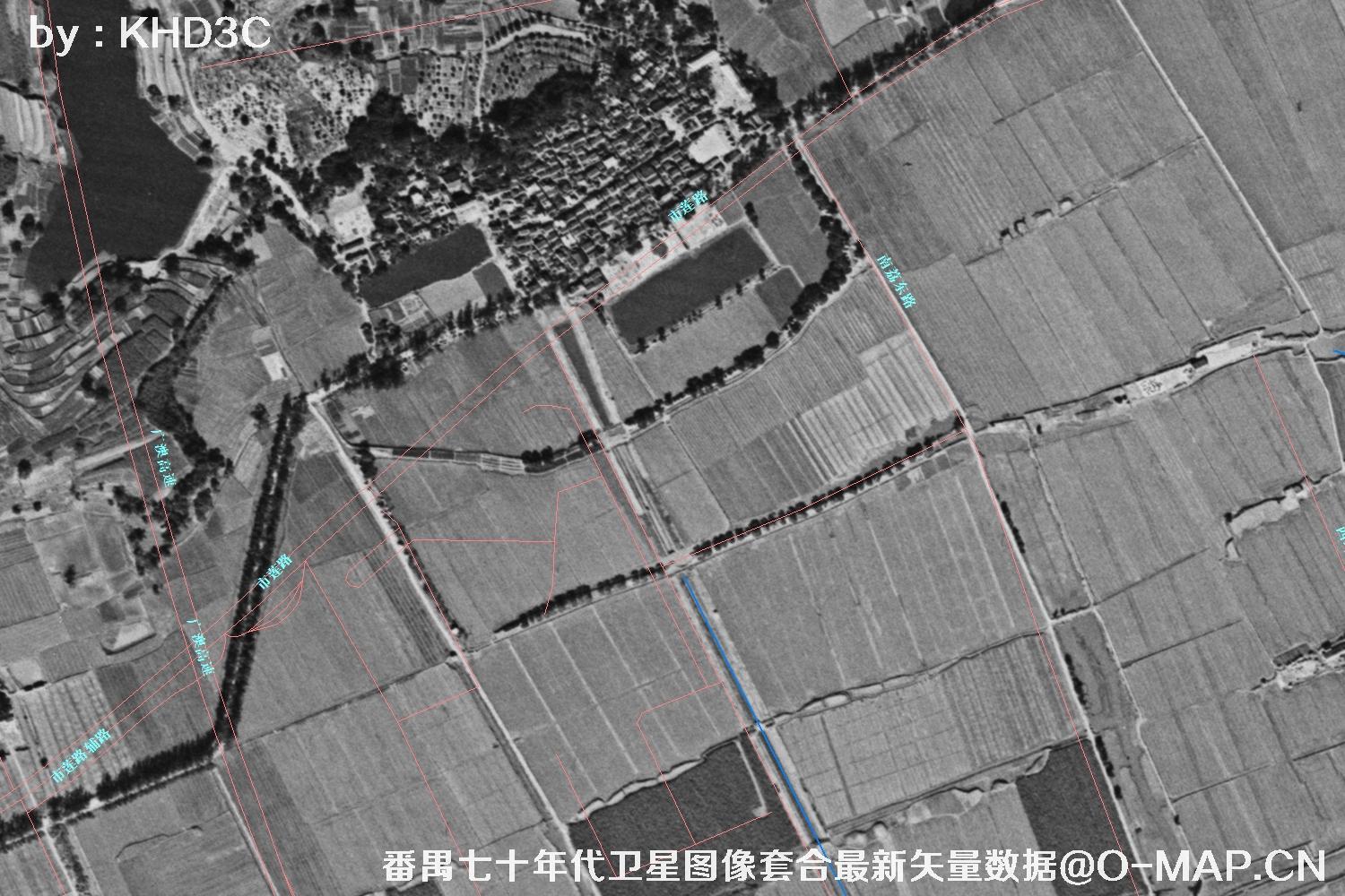 广东省番禺区七十年代历史卫星图像&Keyhole锁眼卫星图像
