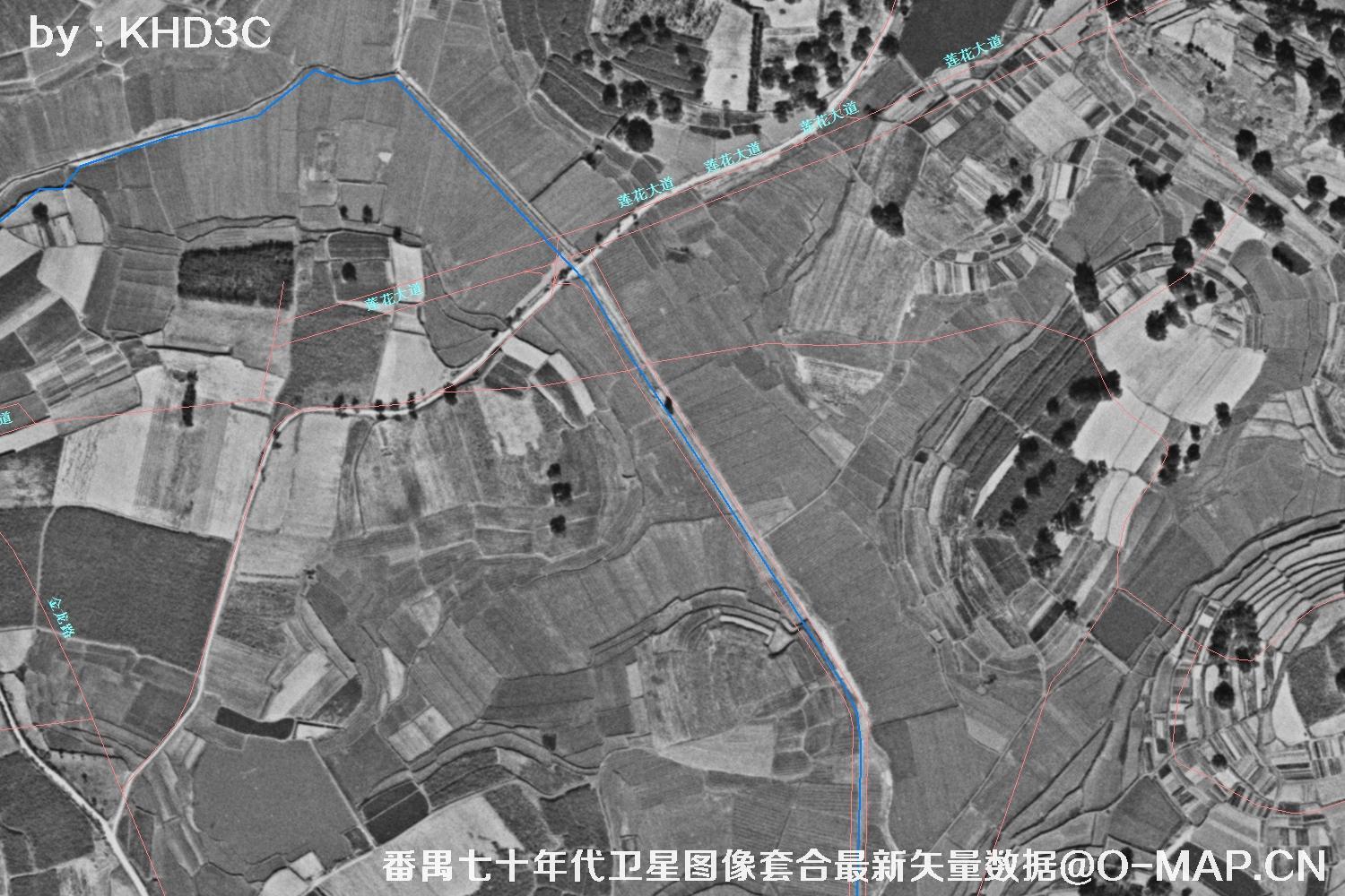 广东省番禺区七十年代历史卫星图像&Keyhole锁眼卫星图像