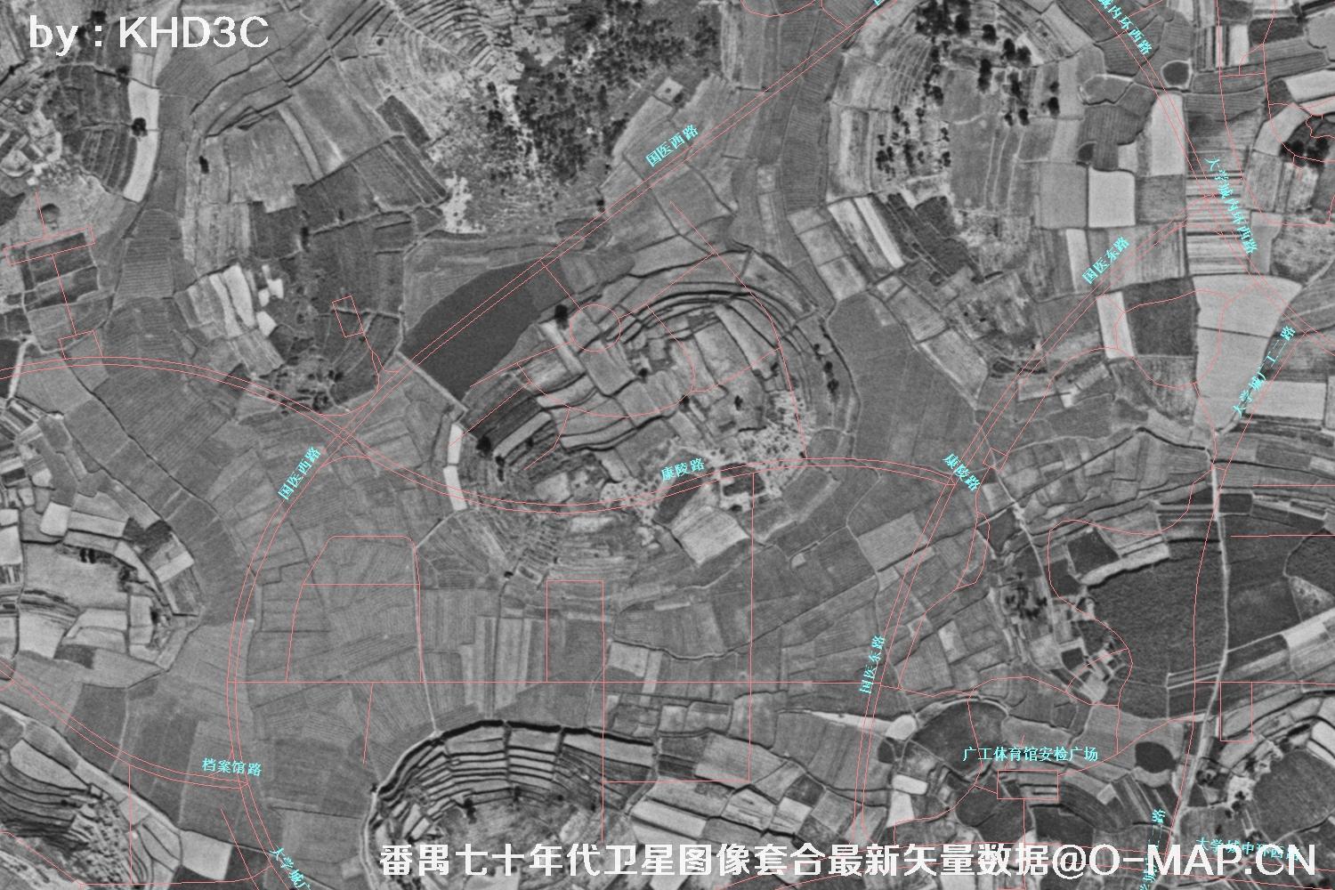广东省番禺区七十年代历史卫星图像&Keyhole锁眼卫星图像