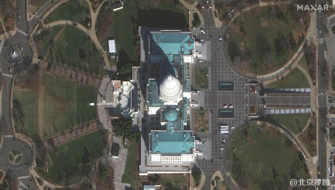 美国国会大厦2021年1月7日高清卫星图
