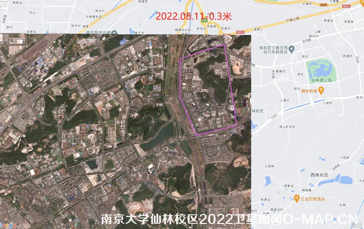 江苏省南京大学仙林校区2022年高清卫星图