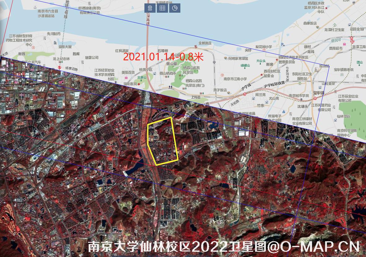 江苏省南京大学仙林校区2022年高清卫星图