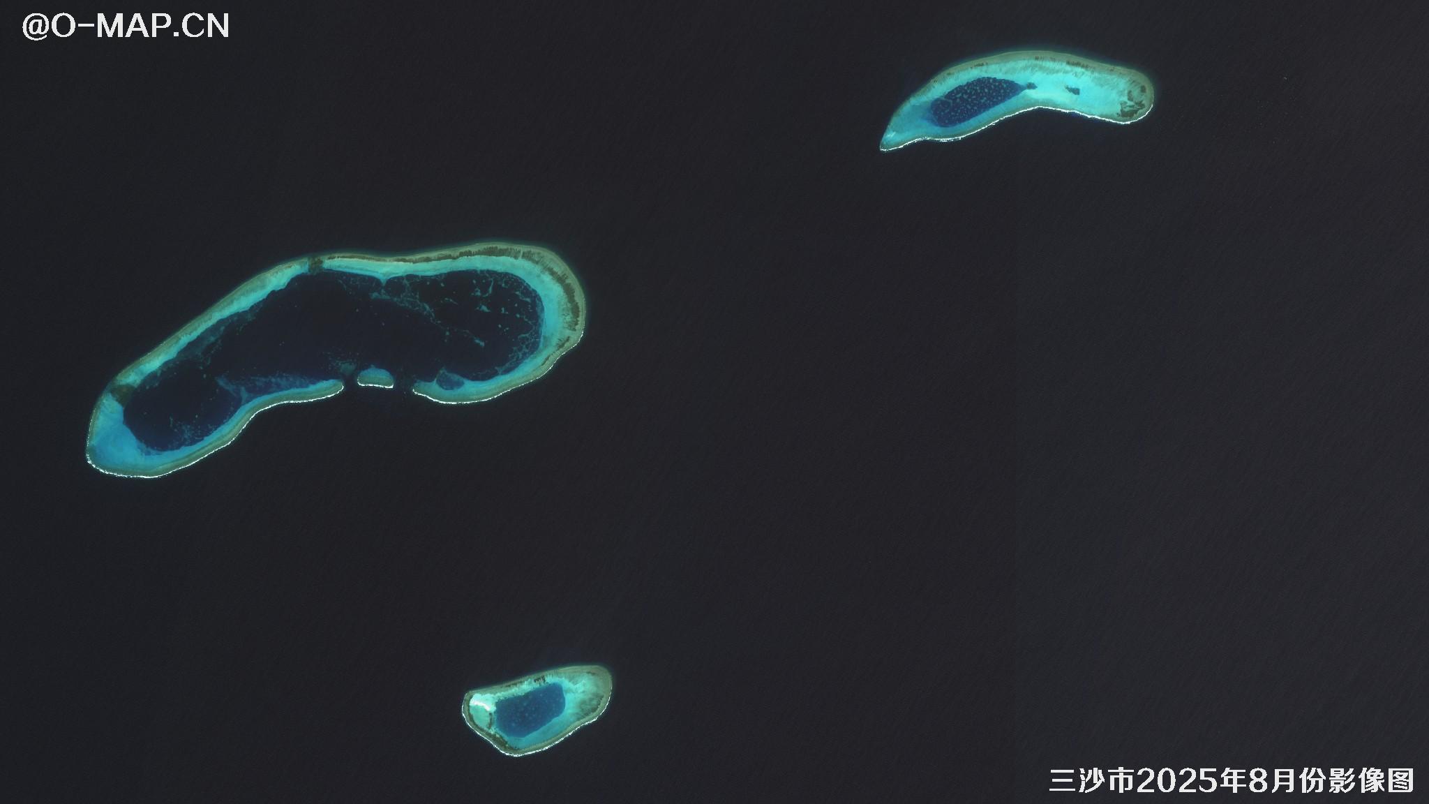 三沙市2025年8月最新卫星图像
