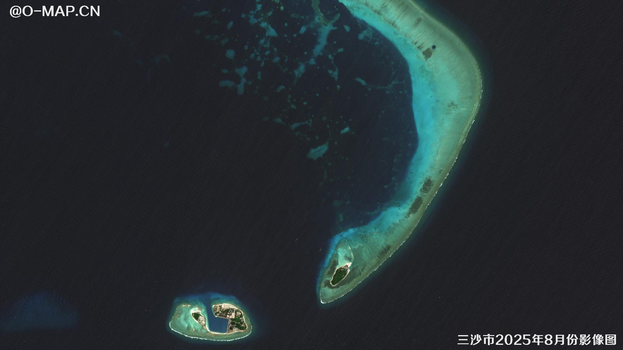 三沙市2025年8月最新卫星图像