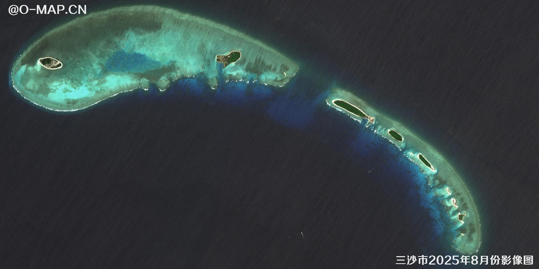三沙市2025年8月最新卫星图像