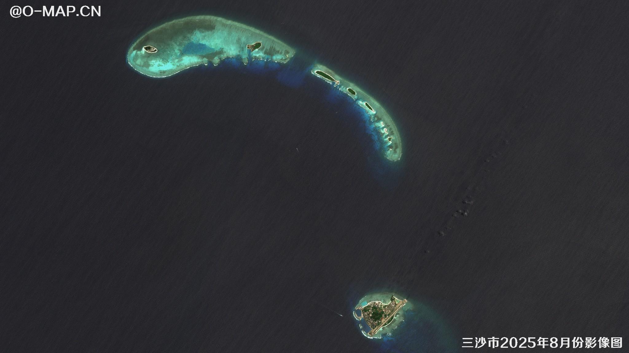 三沙市2025年8月最新卫星图像