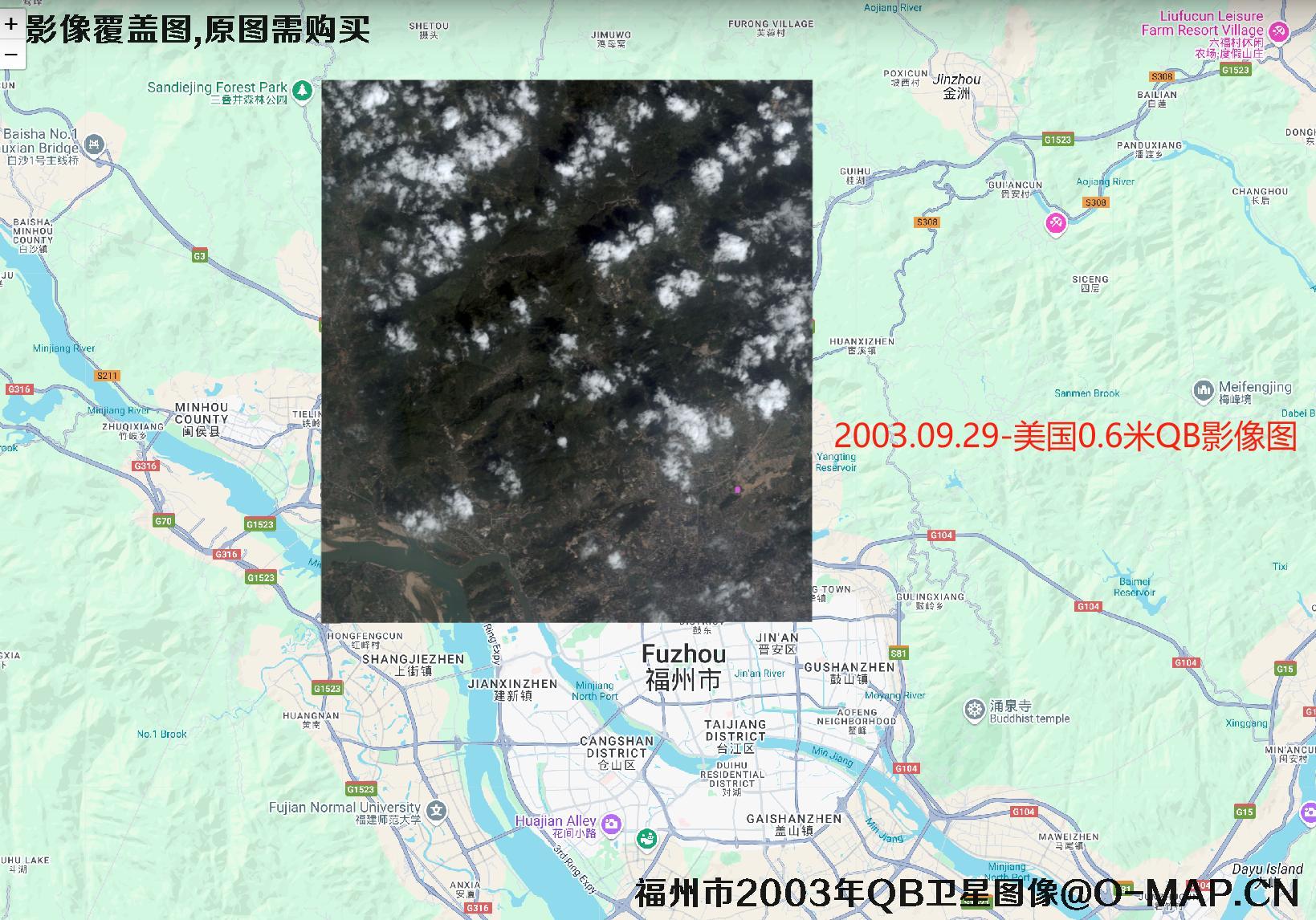 福建省福州市2001年到2009年历史卫星图像