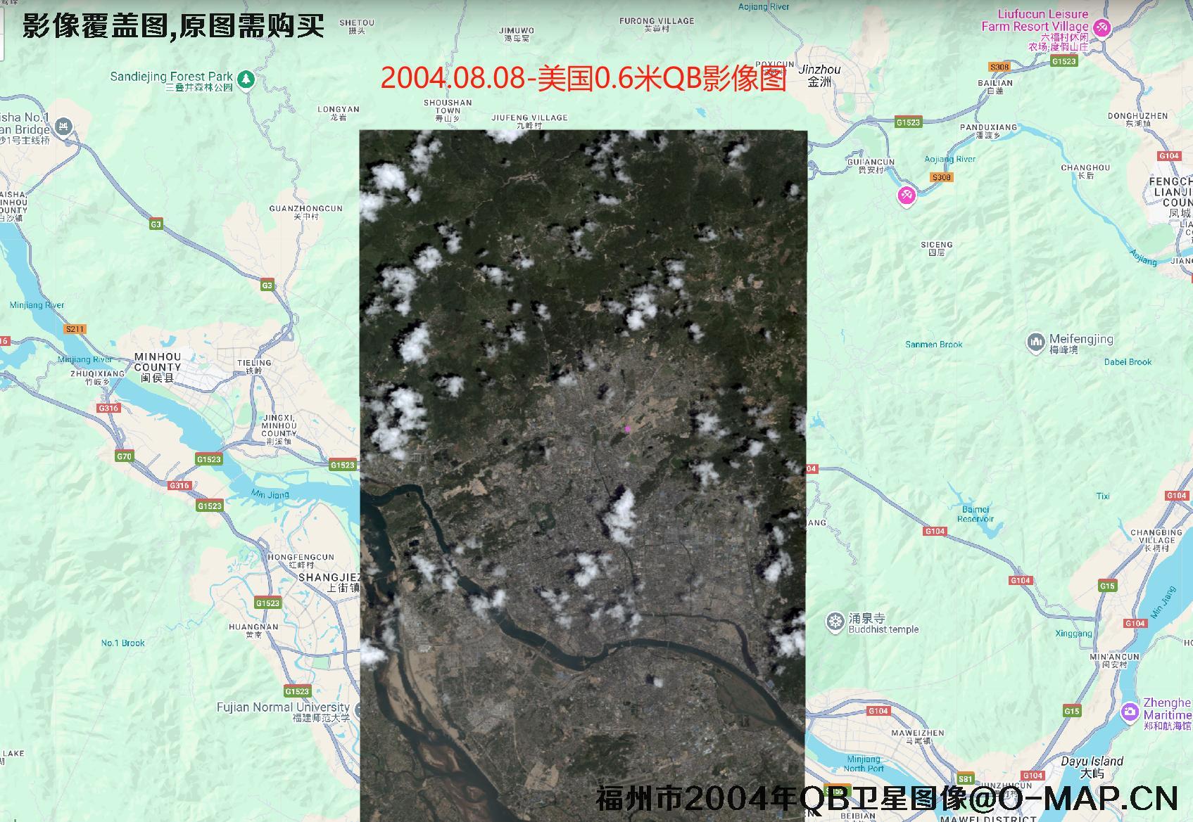 福建省福州市2001年到2009年历史卫星图像