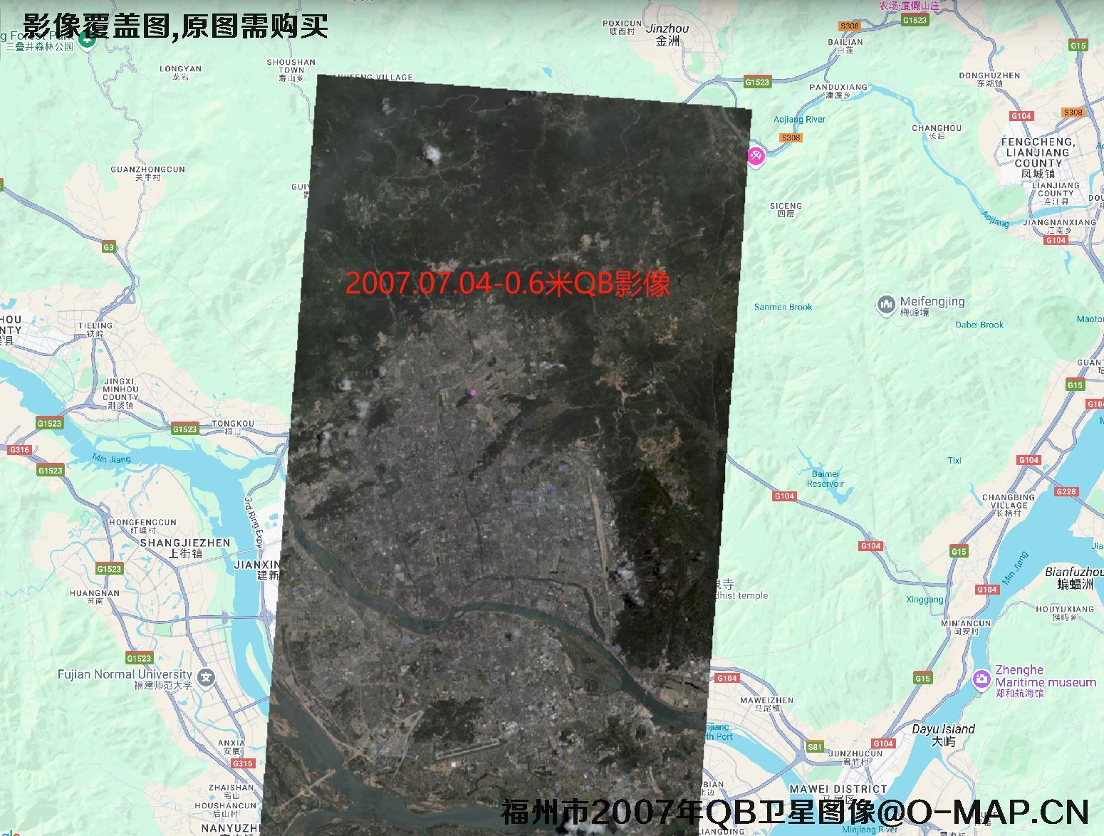 福建省福州市2001年到2009年历史卫星图像