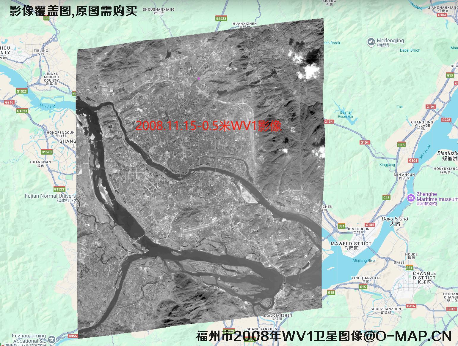 福建省福州市2001年到2009年历史卫星图像