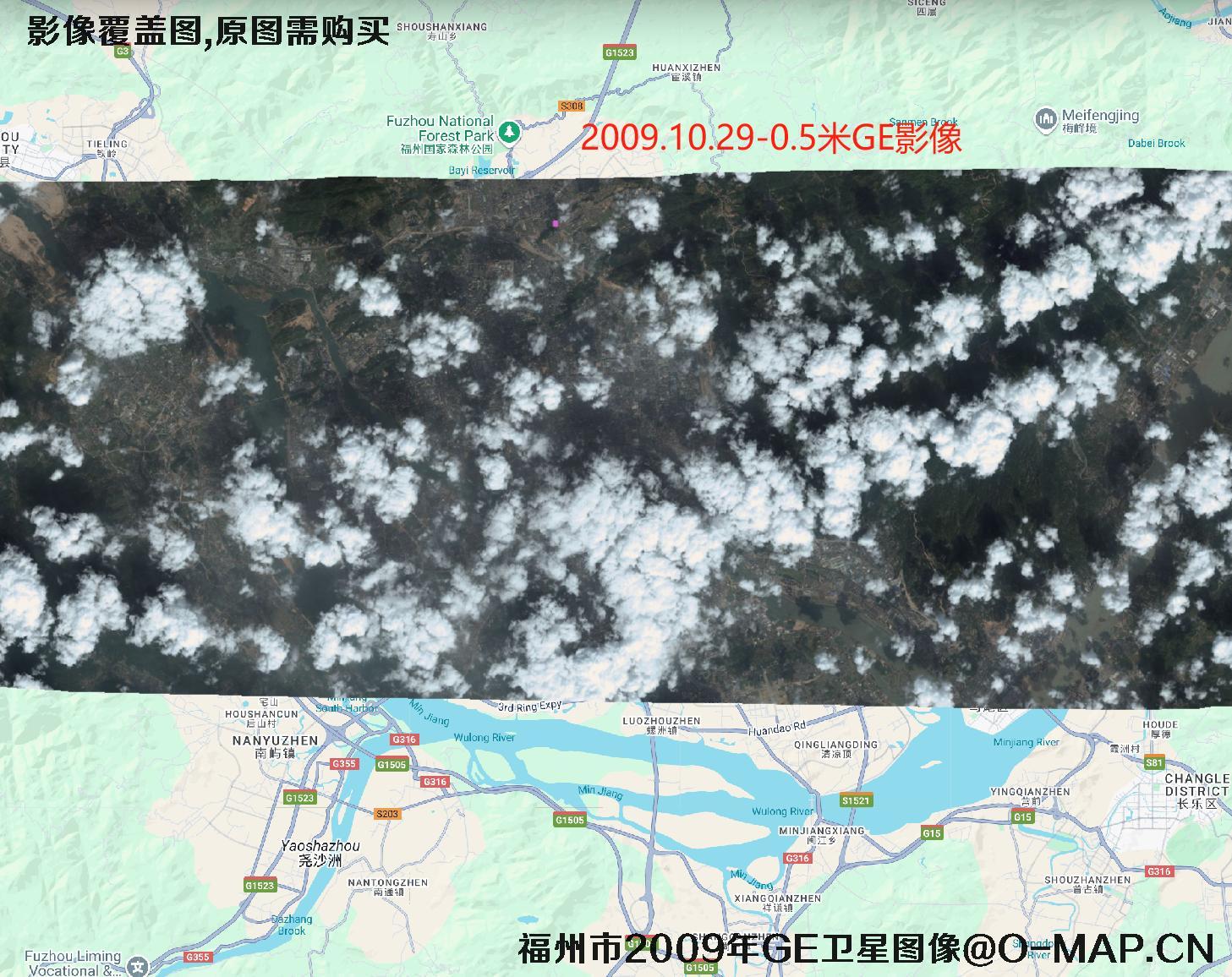 福建省福州市2001年到2009年历史卫星图像