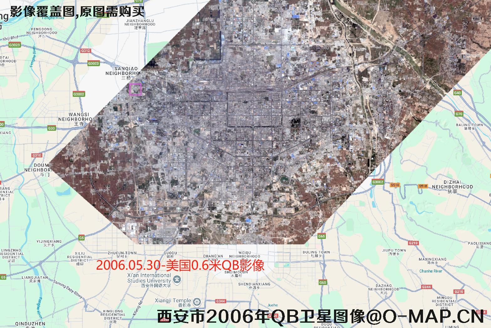 西安市【2002年IK-2003年QB-2003年QB-2003年QB-2004年QB-2005年QB-2005年QB-2006年QB-2007年WV1】历史卫星图像