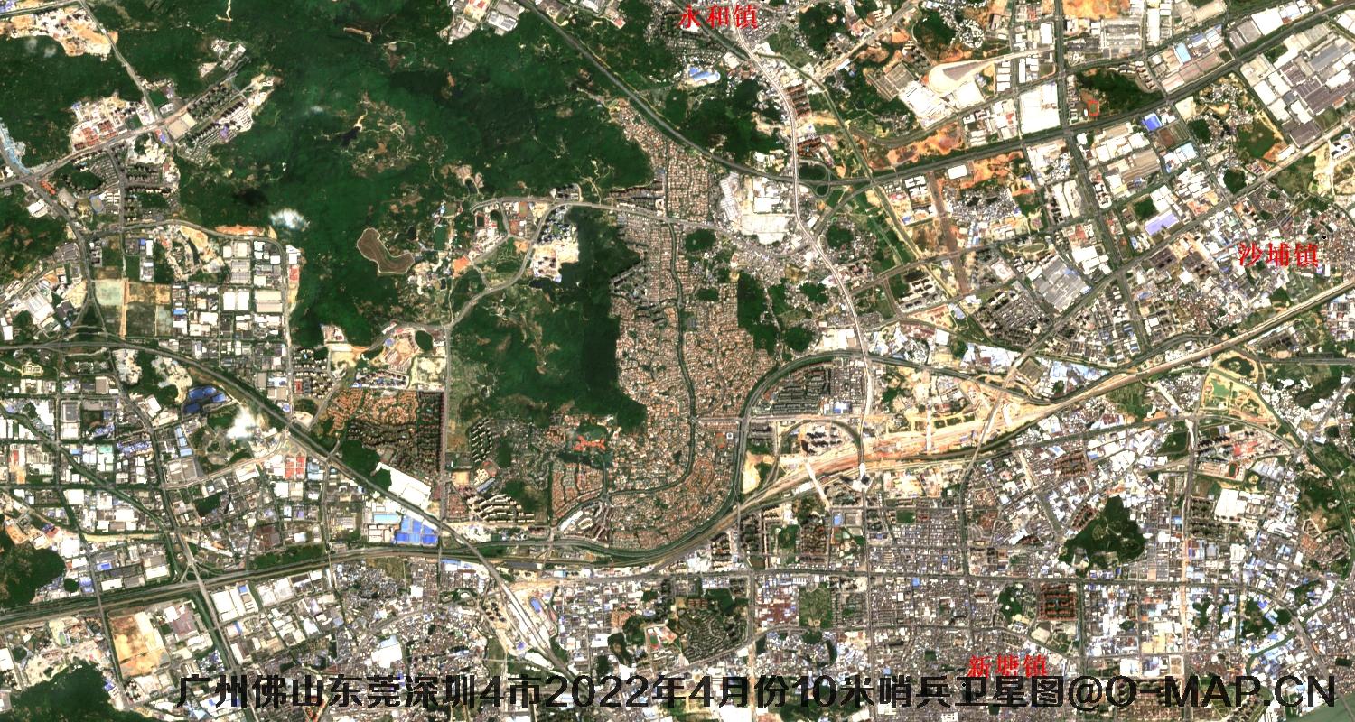 广东省广州市东莞市佛山市深圳市2022年4月份10米哨兵卫星图