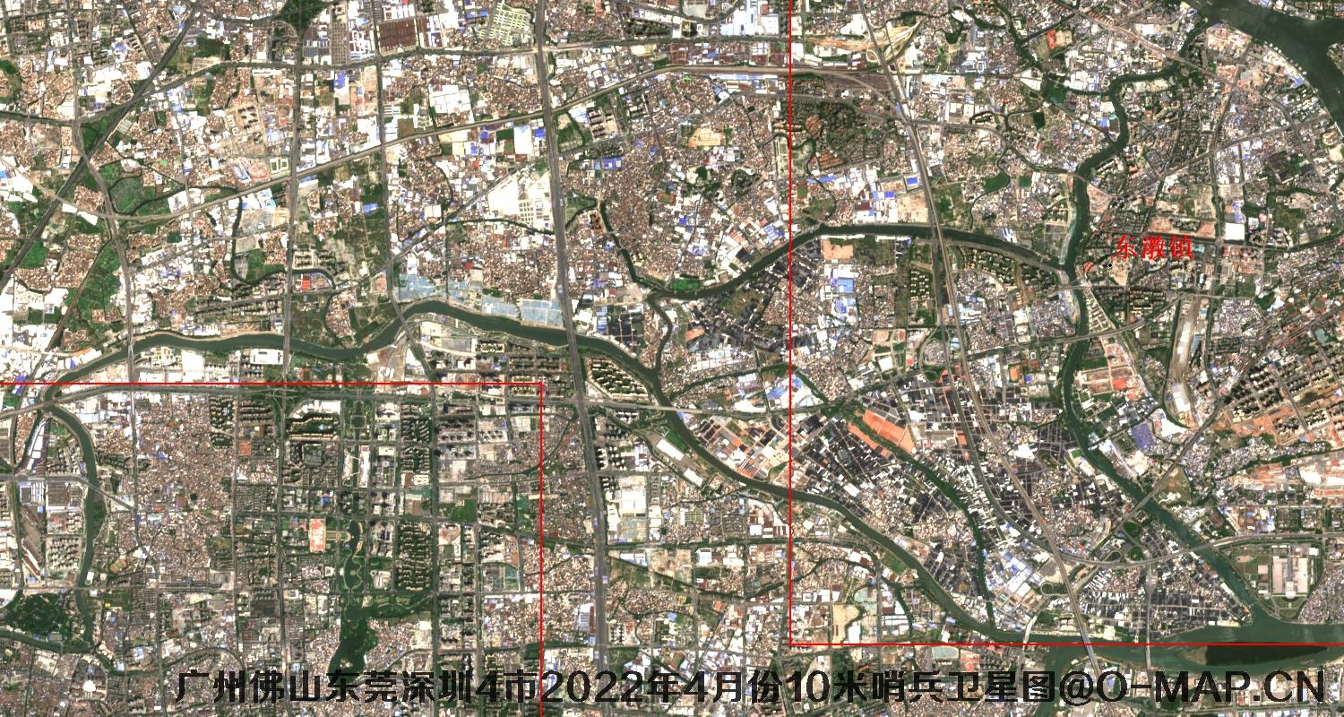 广东省广州市东莞市佛山市深圳市2022年4月份10米哨兵卫星图