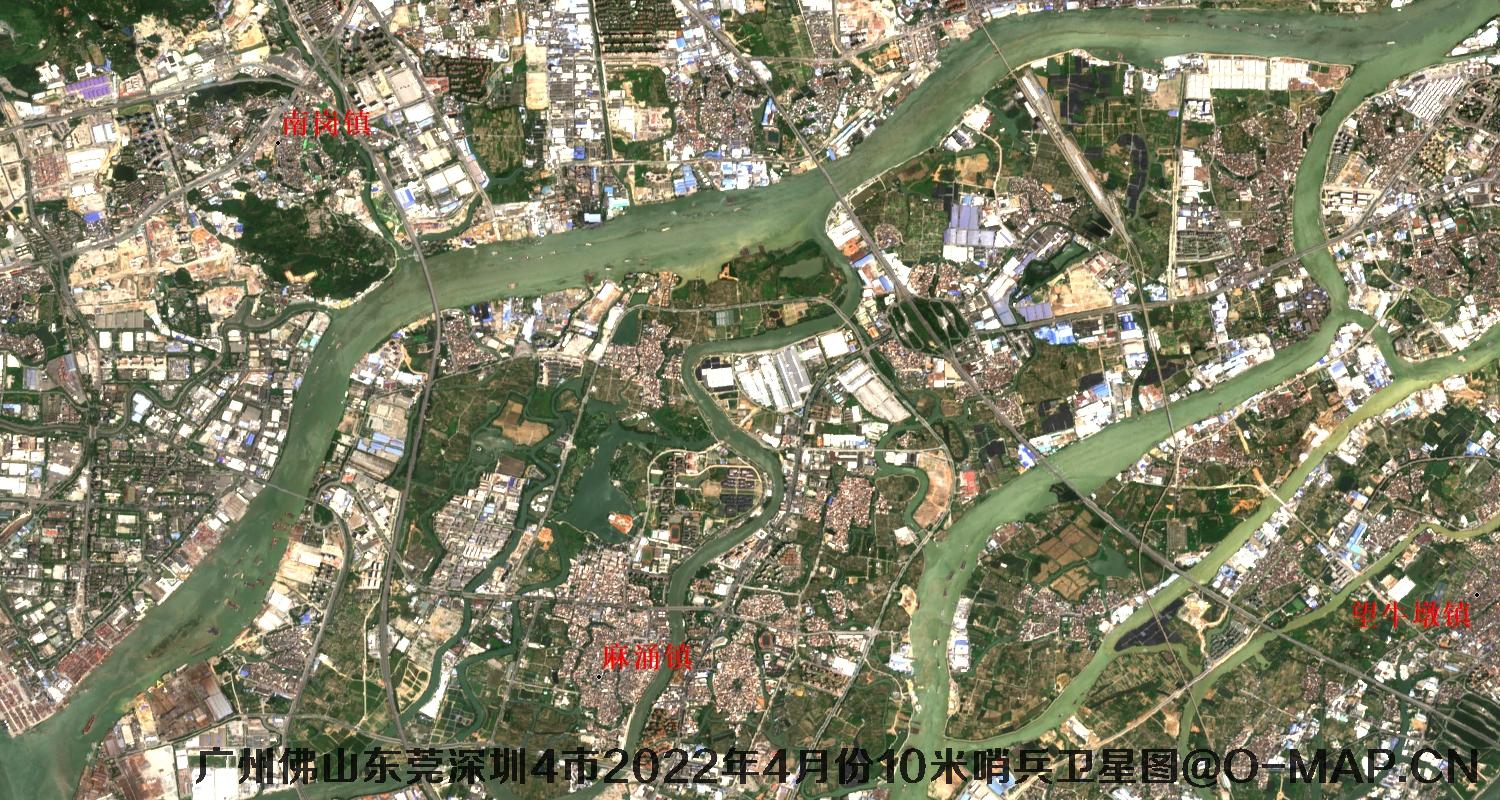 广东省广州市东莞市佛山市深圳市2022年4月份10米哨兵卫星图