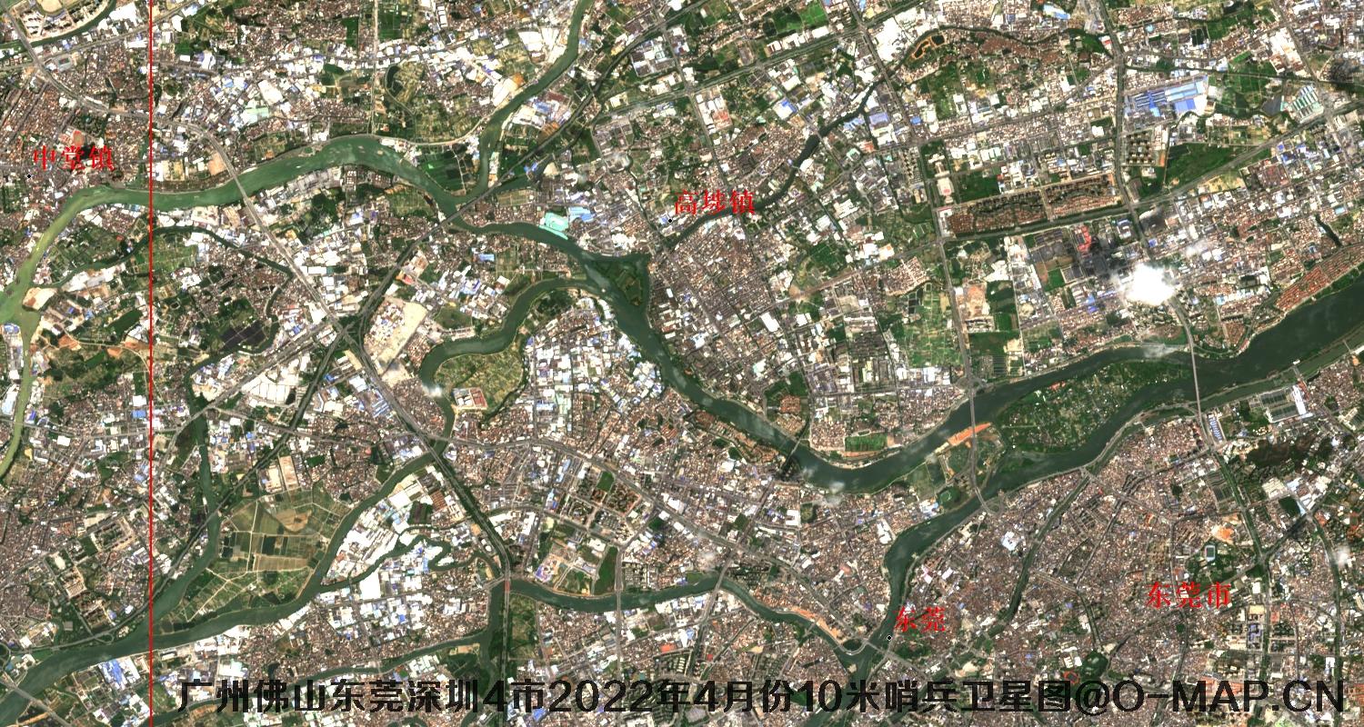 广东省广州市东莞市佛山市深圳市2022年4月份10米哨兵卫星图