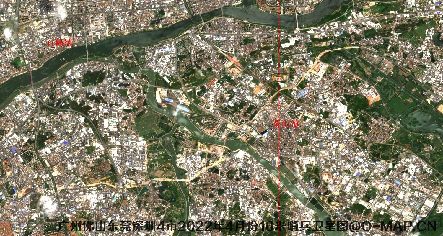 广东省广州市东莞市佛山市深圳市2022年4月份10米哨兵卫星图