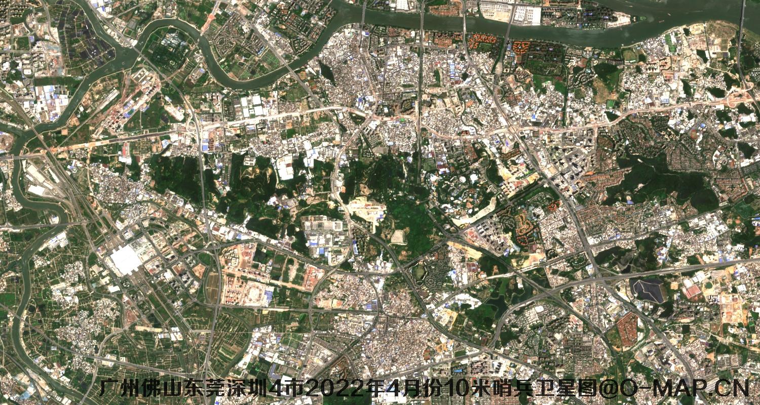 广东省广州市东莞市佛山市深圳市2022年4月份10米哨兵卫星图