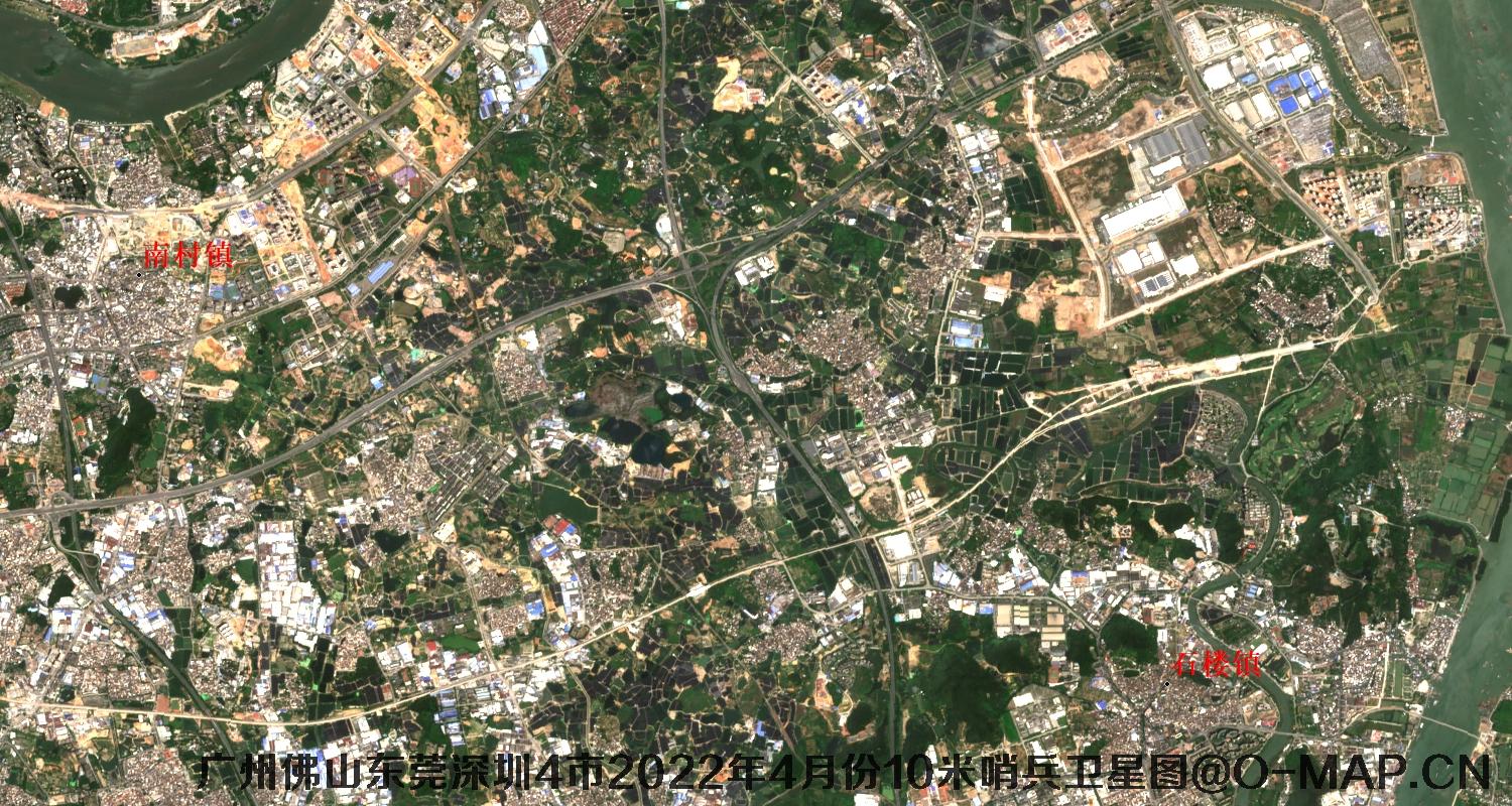 广东省广州市东莞市佛山市深圳市2022年4月份10米哨兵卫星图