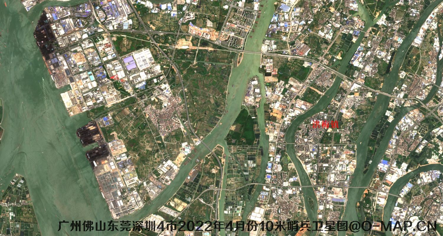 广东省广州市东莞市佛山市深圳市2022年4月份10米哨兵卫星图