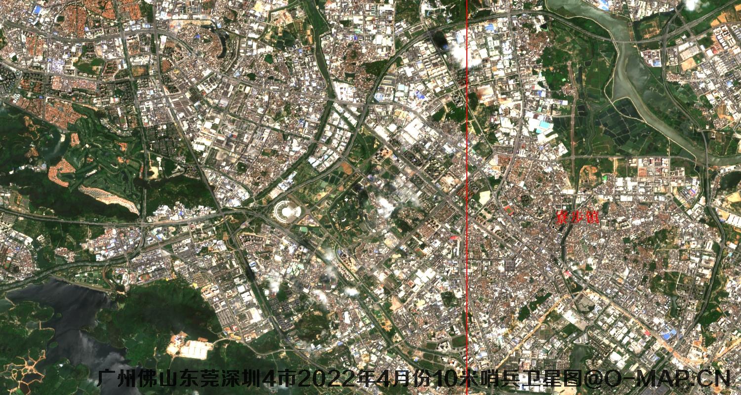 广东省广州市东莞市佛山市深圳市2022年4月份10米哨兵卫星图
