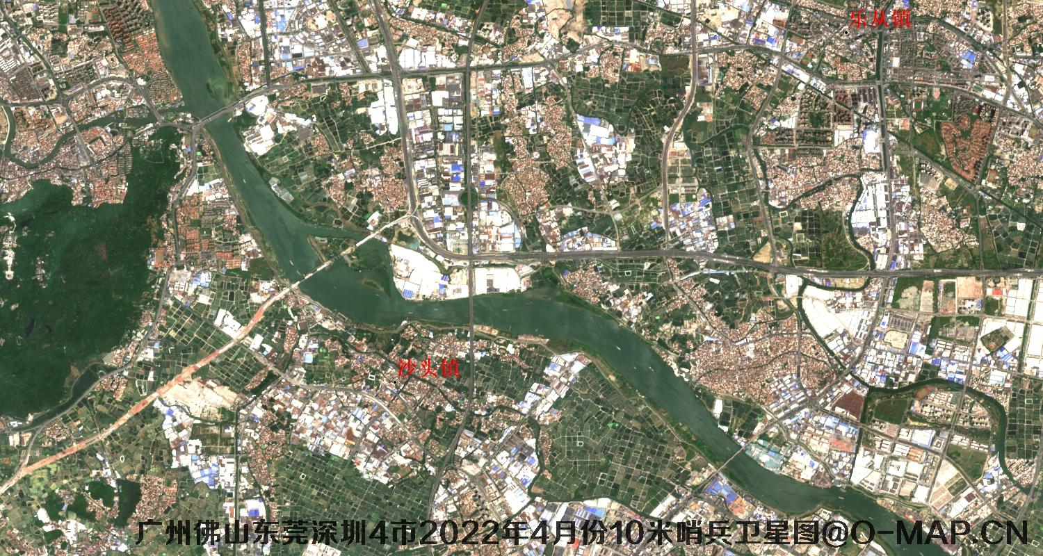 广东省广州市东莞市佛山市深圳市2022年4月份10米哨兵卫星图
