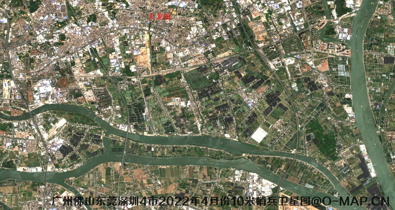 广东省广州市东莞市佛山市深圳市2022年4月份10米哨兵卫星图