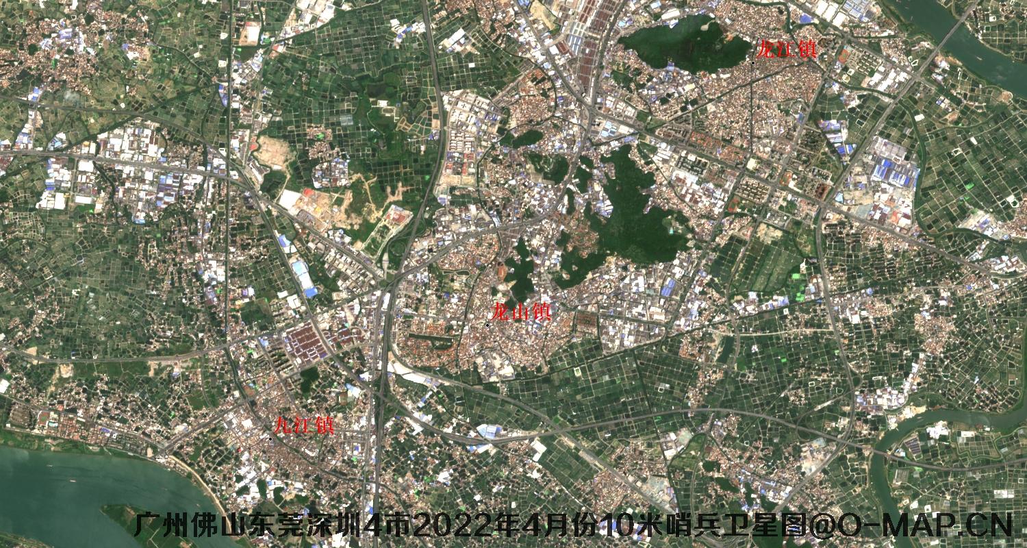 广东省广州市东莞市佛山市深圳市2022年4月份10米哨兵卫星图