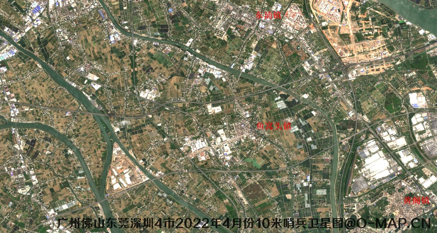 广东省广州市东莞市佛山市深圳市2022年4月份10米哨兵卫星图
