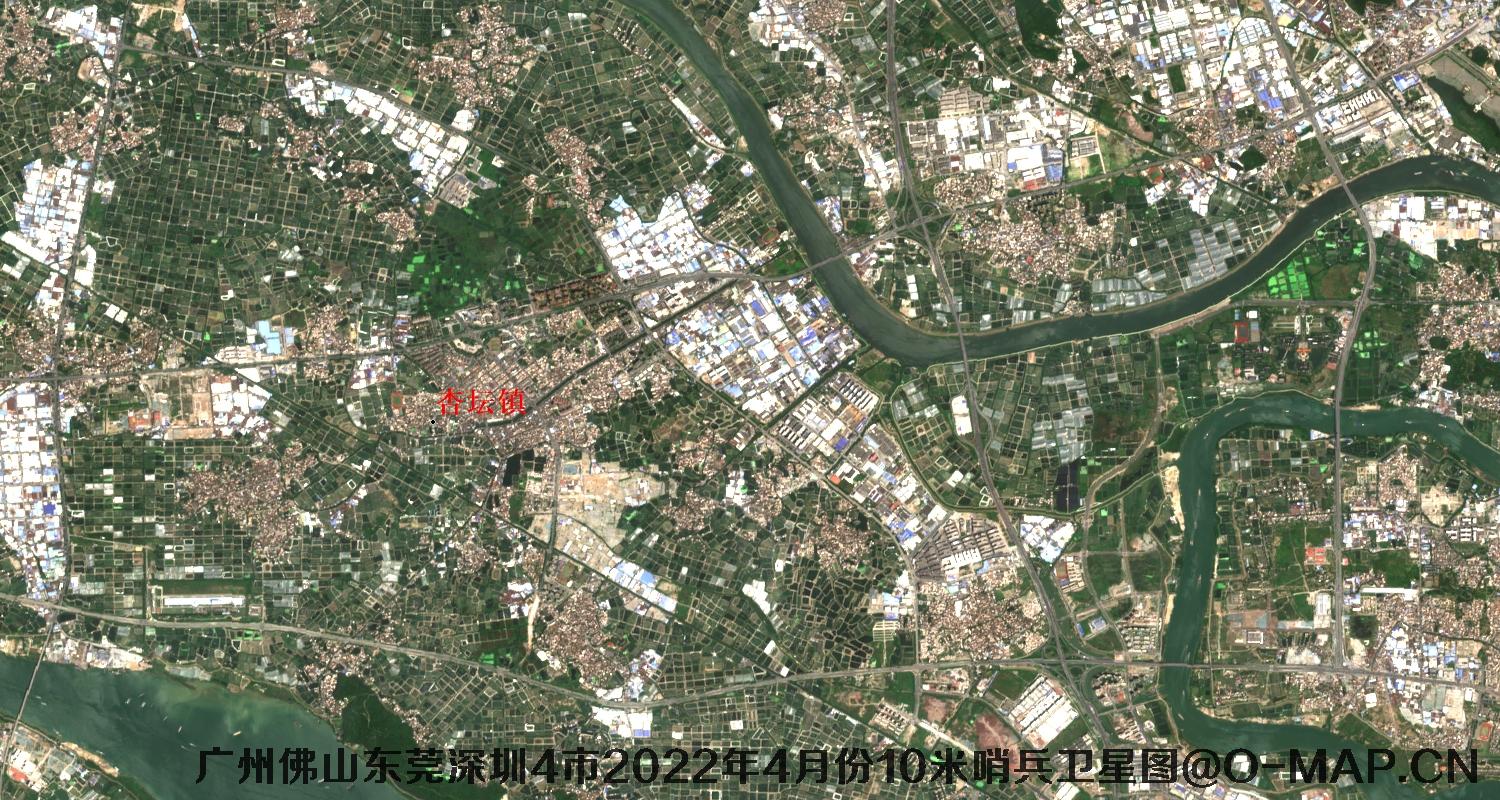 广东省广州市东莞市佛山市深圳市2022年4月份10米哨兵卫星图