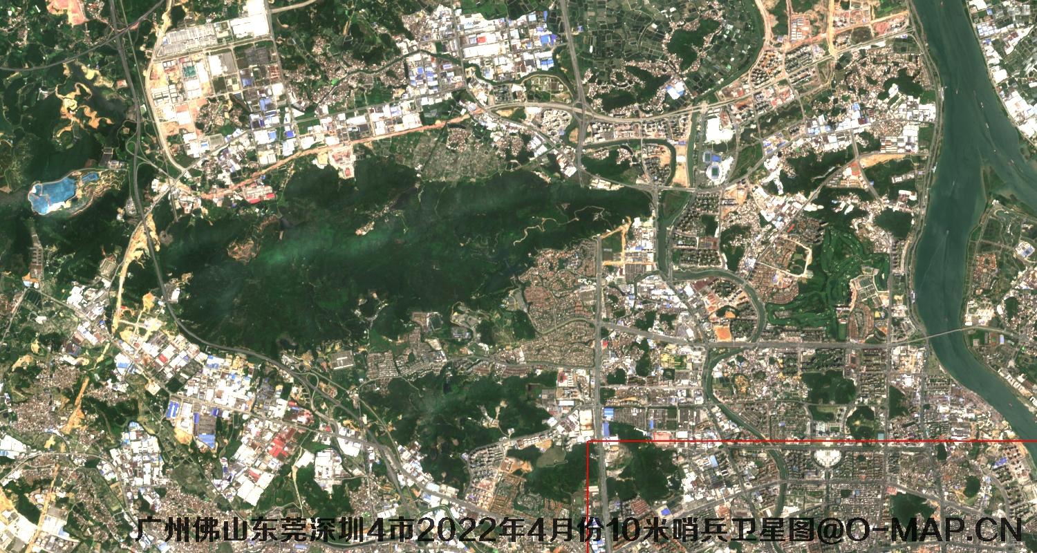 广东省广州市东莞市佛山市深圳市2022年4月份10米哨兵卫星图