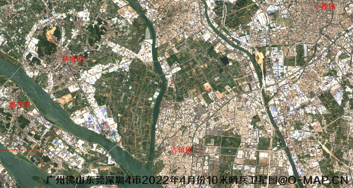 广东省广州市东莞市佛山市深圳市2022年4月份10米哨兵卫星图