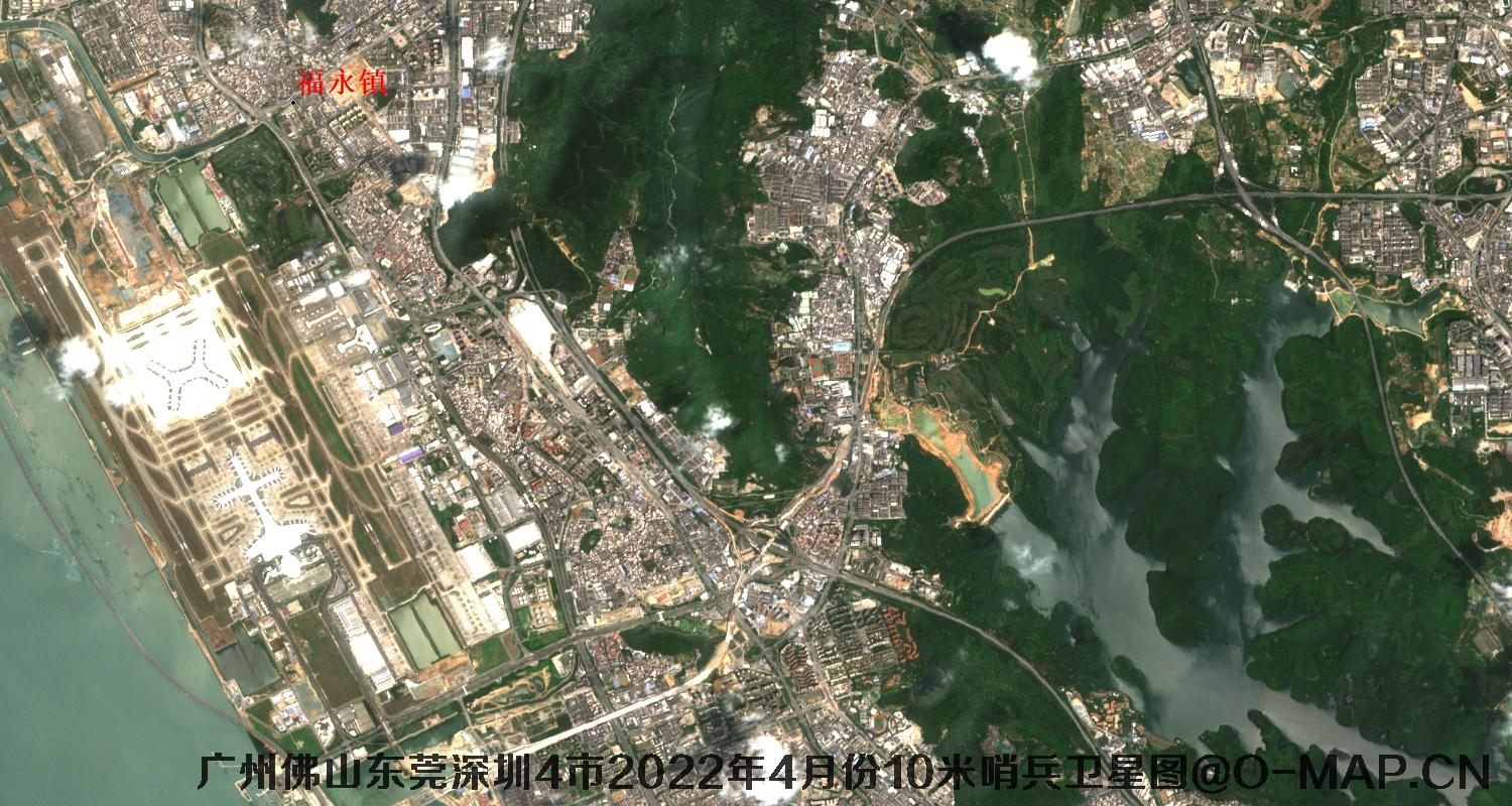 广东省广州市东莞市佛山市深圳市2022年4月份10米哨兵卫星图