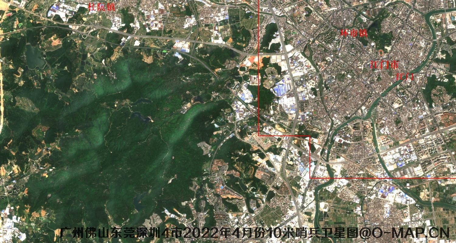 广东省广州市东莞市佛山市深圳市2022年4月份10米哨兵卫星图